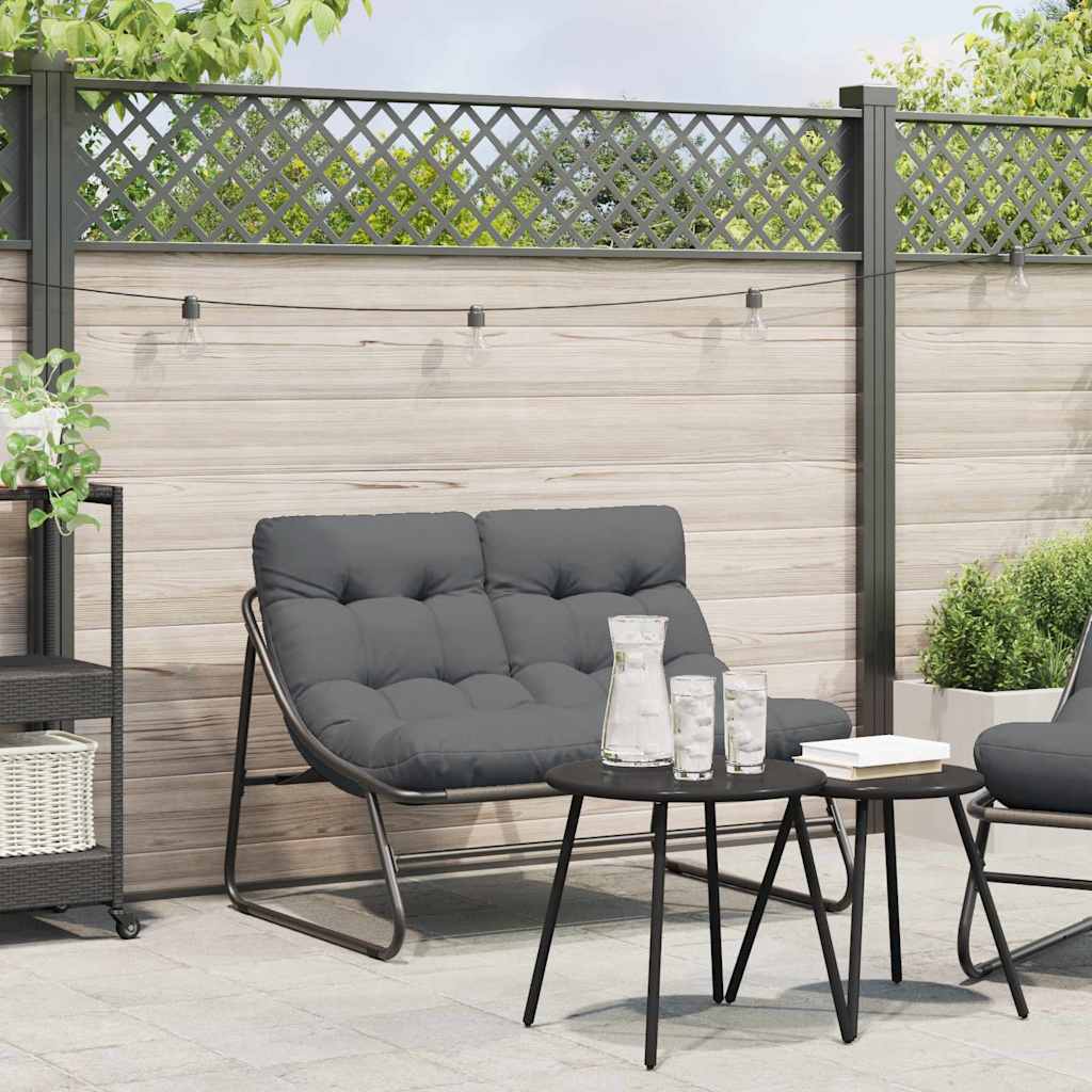 Garden Furniture with Cushion Black 43.31 x 31.89 x 27.95 in