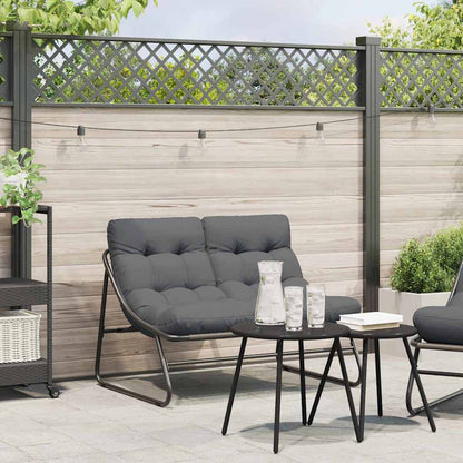 Garden Furniture with Cushion Black 43.31 x 31.89 x 27.95 in