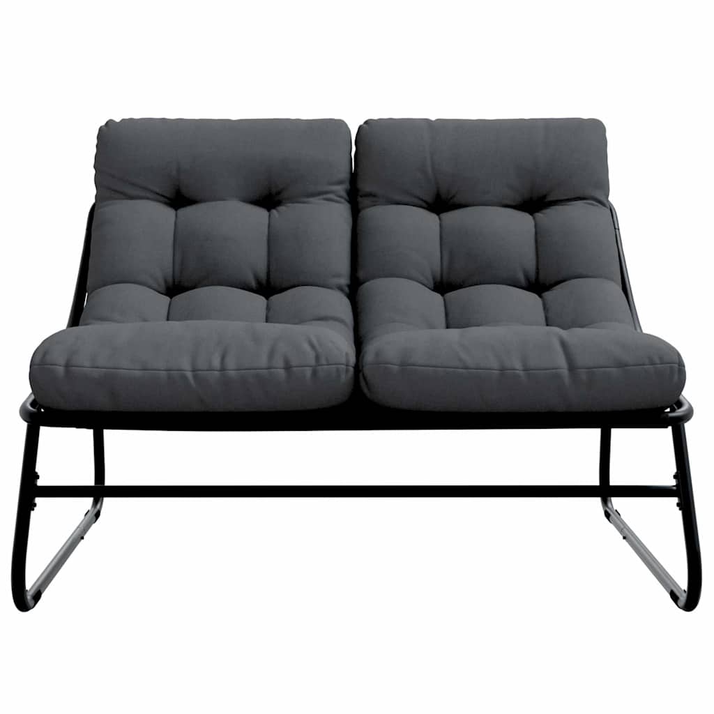 Garden Furniture with Cushion Black 43.31 x 31.89 x 27.95 in