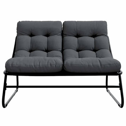 Garden Furniture with Cushion Black 43.31 x 31.89 x 27.95 in