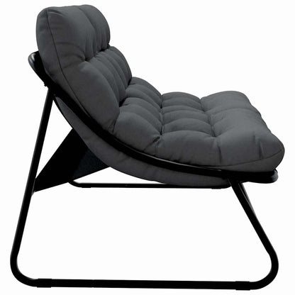 Garden Furniture with Cushion Black 43.31 x 31.89 x 27.95 in