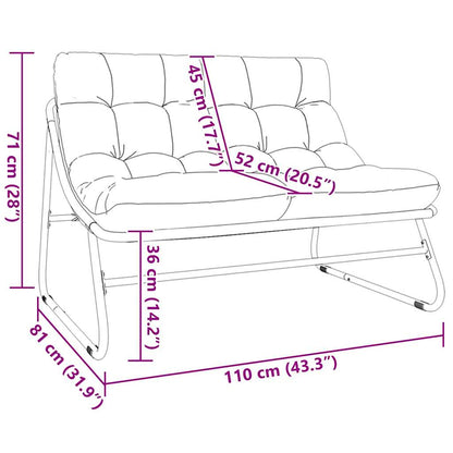Garden Furniture with Cushion Black 43.31 x 31.89 x 27.95 in