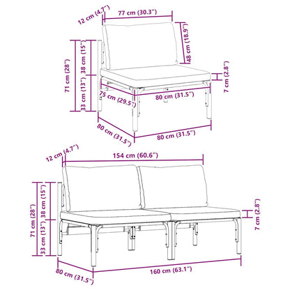 Outdoor Furniture 2 Piece Anthracite 80 x 80 x 71 cm Steel