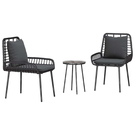 Garden Dining Set 3 pcs Black and Anthracite