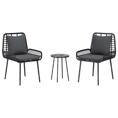 Garden Dining Set 3 pcs Black and Anthracite