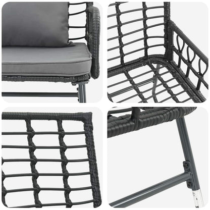 Garden Dining Set 3 pcs Black and Anthracite