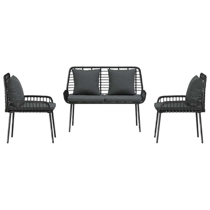 Garden Dining Set 3 pcs Black and Anthracite