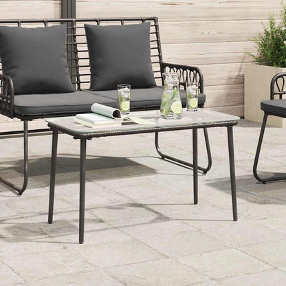 Garden Table Black 80 x 40 x 45 cm Poly Rattan