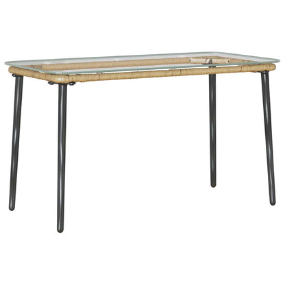Garden Table Natural 80 x 40 x 45 cm Poly Rattan