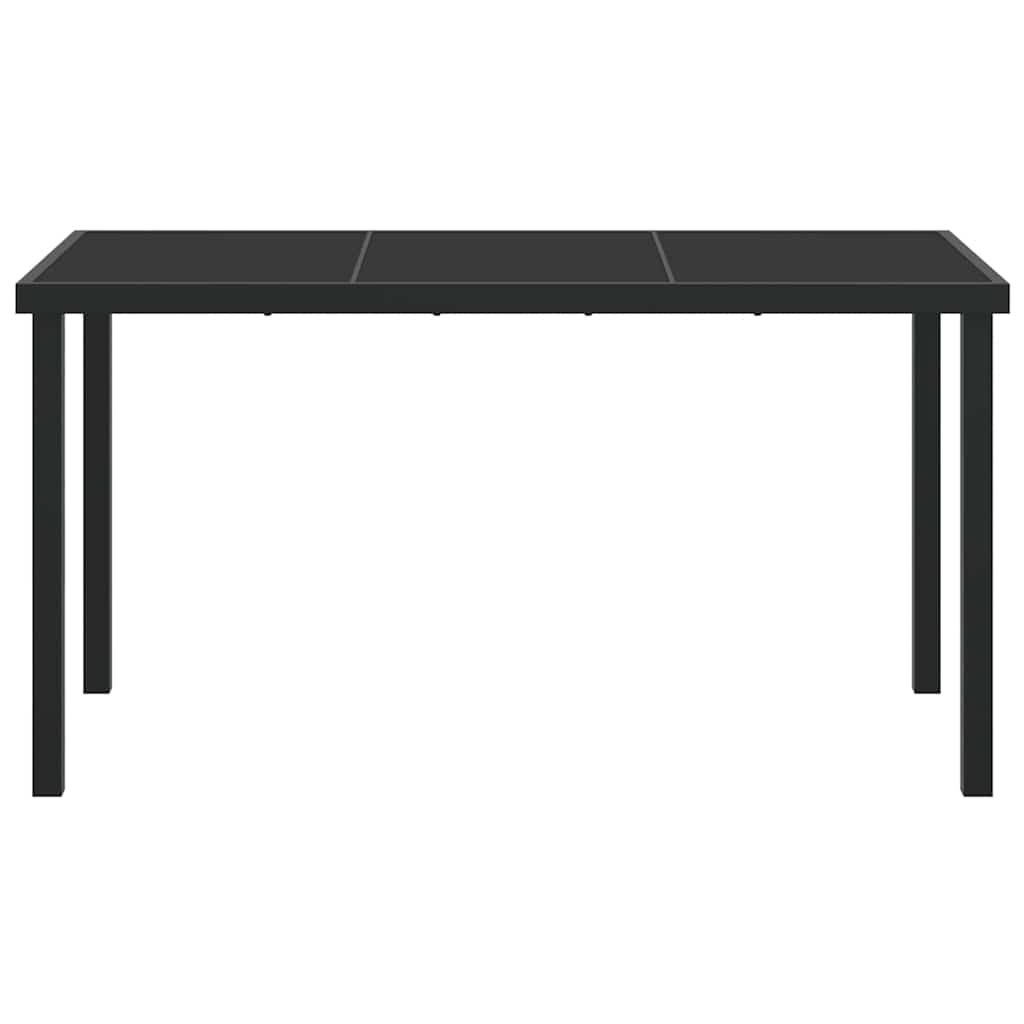 Garden Table Black 140 x 70 x 73 cm Metal