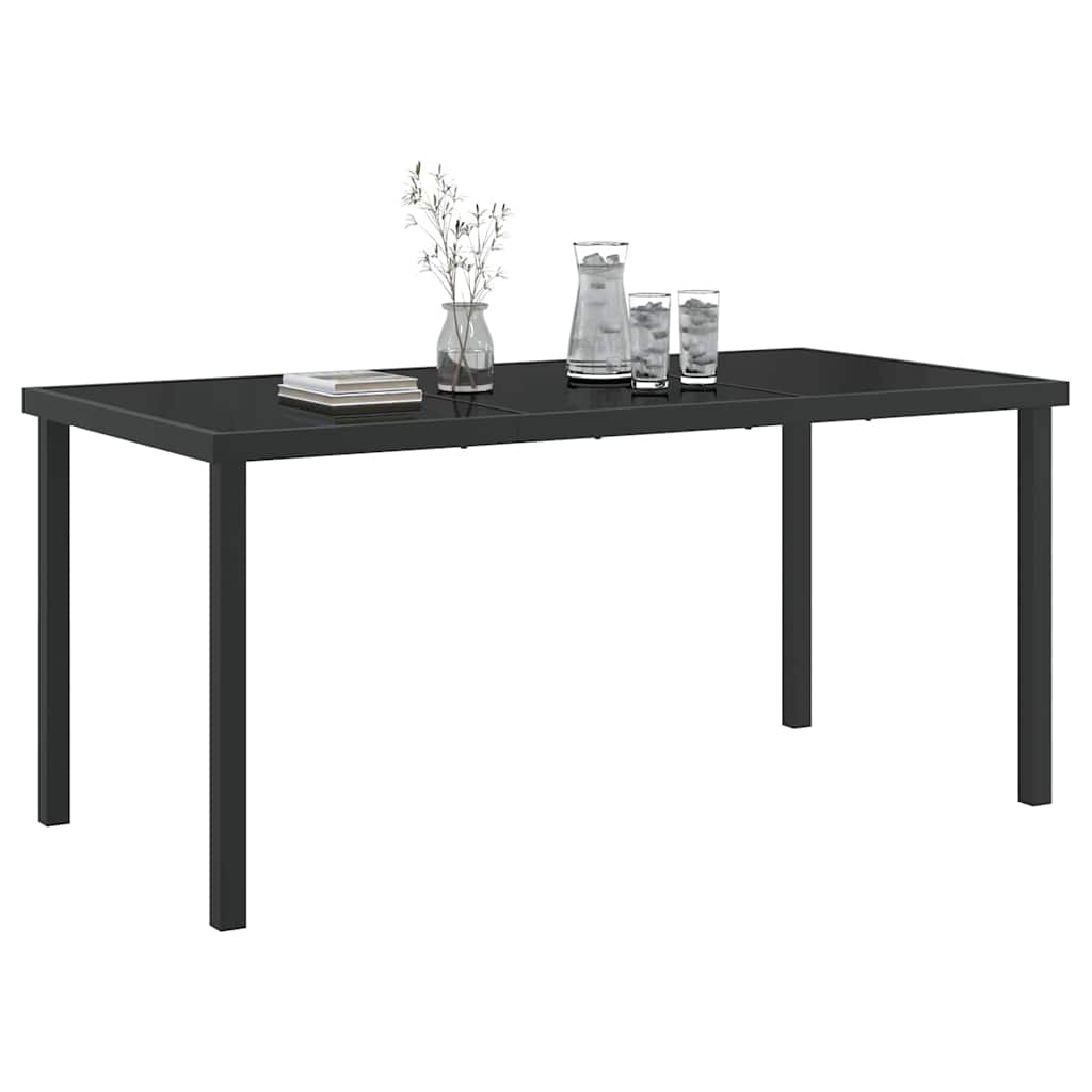 Garden Table Black 160 x 80 x 73 cm Metal