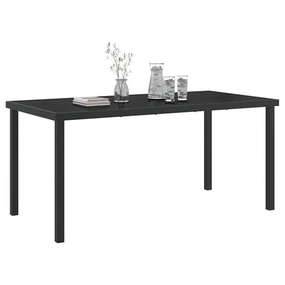 Garden Table Black 160 x 80 x 73 cm Metal