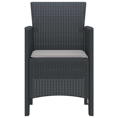 Garden Chair 2 pcs Anthracite 53 x 49 x 85 cm PP