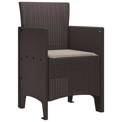 Garden Chair 2 pcs Brown 53 x 49 x 85 cm PP