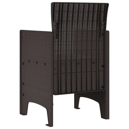 Garden Chair 2 pcs Brown 53 x 49 x 85 cm PP