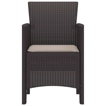 Garden Chair 2 pcs Brown 53 x 49 x 85 cm PP