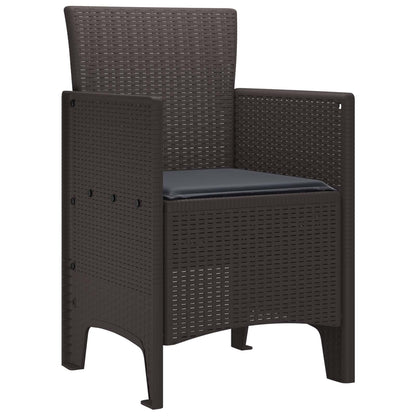 Garden Chair 2 pcs Brown 20.87 x 19.29 x 33.46 in Polypropylene