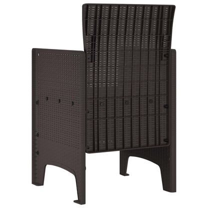 Garden Chair 2 pcs Brown 20.87 x 19.29 x 33.46 in Polypropylene