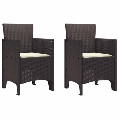Garden Chair 2 pcs Brown 20.87 x 19.29 x 33.46 in Polypropylene