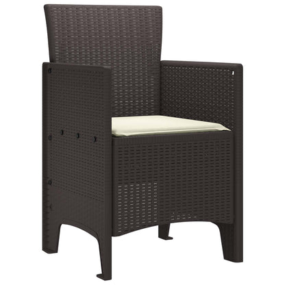 Garden Chair 2 pcs Brown 20.87 x 19.29 x 33.46 in Polypropylene