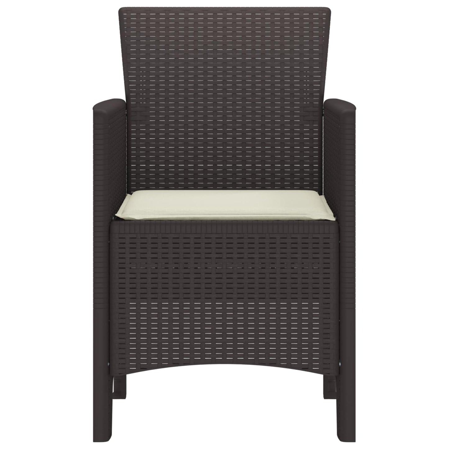 Garden Chair 2 pcs Brown 20.87 x 19.29 x 33.46 in Polypropylene
