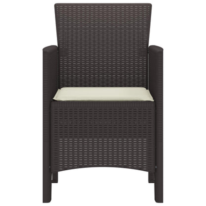 Garden Chair 2 pcs Brown 20.87 x 19.29 x 33.46 in Polypropylene