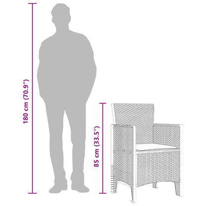 Garden Chair 2 pcs Brown 20.87 x 19.29 x 33.46 in Polypropylene