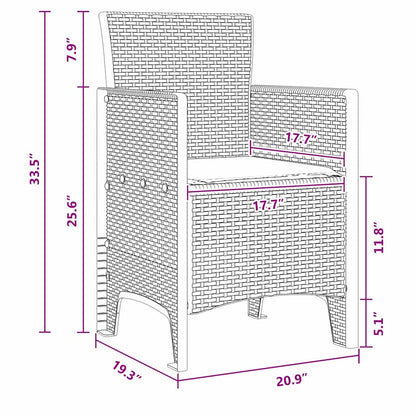 Garden Chair 2 pcs White 53 x 49 x 85 cm PP