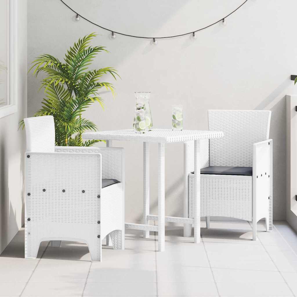 Garden Chair 2 pcs White 20.87 x 19.29 x 33.46 in Polypropylene