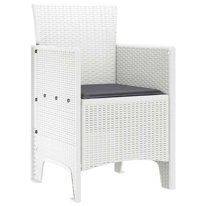 Garden Chair 2 pcs White 20.87 x 19.29 x 33.46 in Polypropylene
