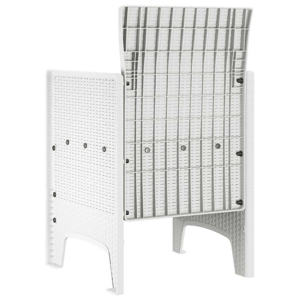 Garden Chair 2 pcs White 20.87 x 19.29 x 33.46 in Polypropylene