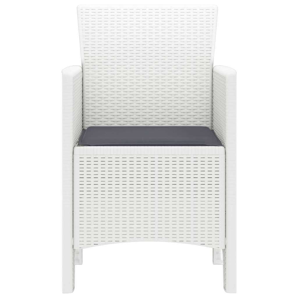 Garden Chair 2 pcs White 20.87 x 19.29 x 33.46 in Polypropylene