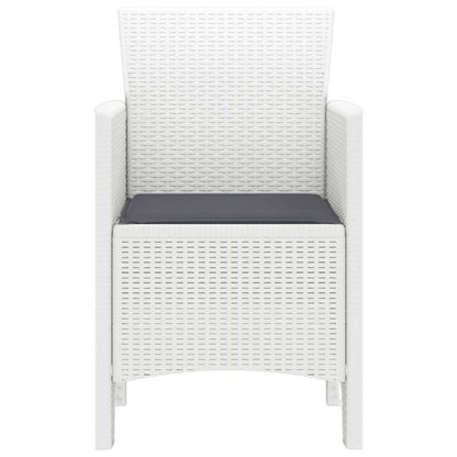 Garden Chair 2 pcs White 20.87 x 19.29 x 33.46 in Polypropylene