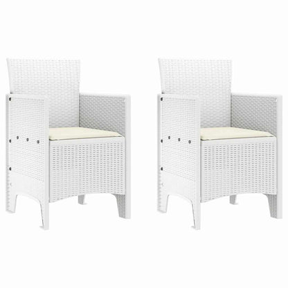 Garden Chair 2 pcs White 20.87 x 19.29 x 33.46 in Polypropylene