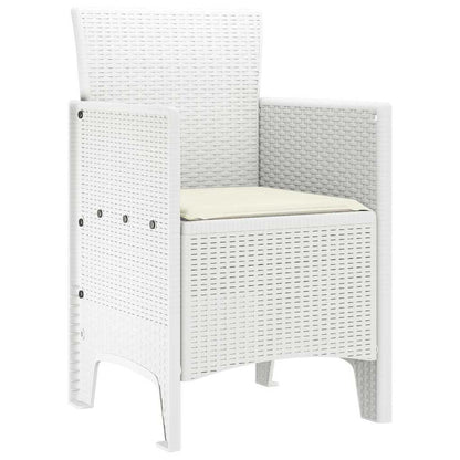 Garden Chair 2 pcs White 20.87 x 19.29 x 33.46 in Polypropylene