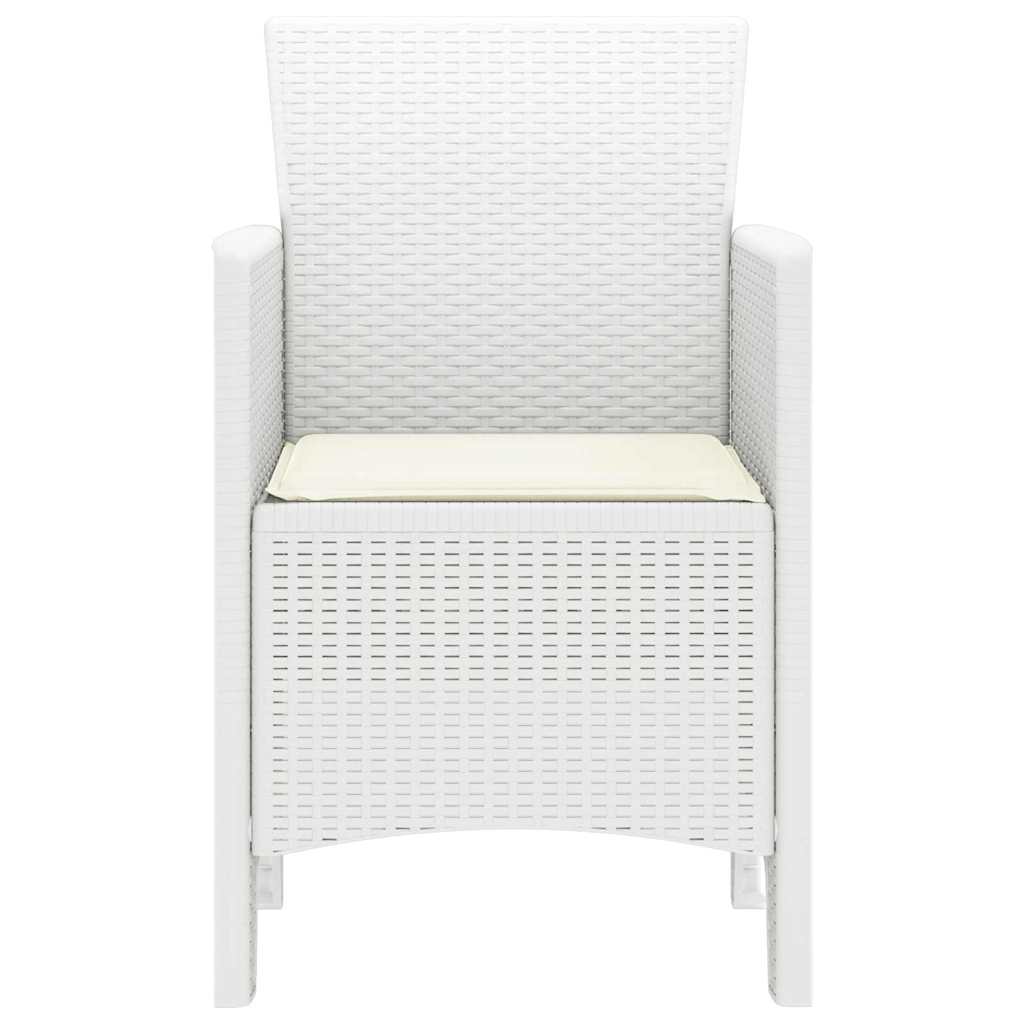 Garden Chair 2 pcs White 20.87 x 19.29 x 33.46 in Polypropylene