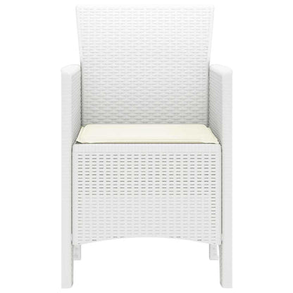 Garden Chair 2 pcs White 20.87 x 19.29 x 33.46 in Polypropylene