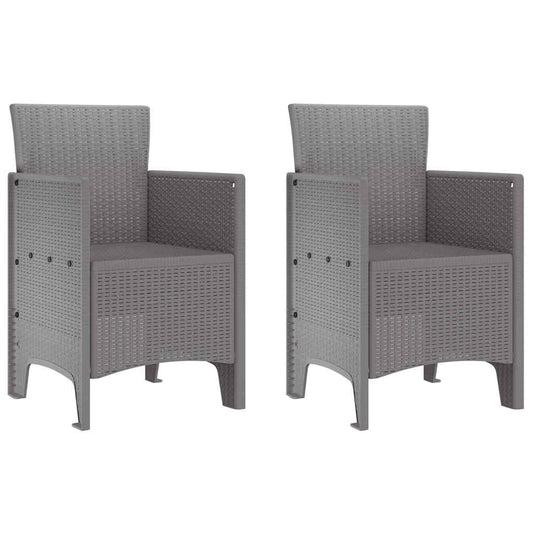 Garden Chair 2 pcs Light Grey Polypropylene
