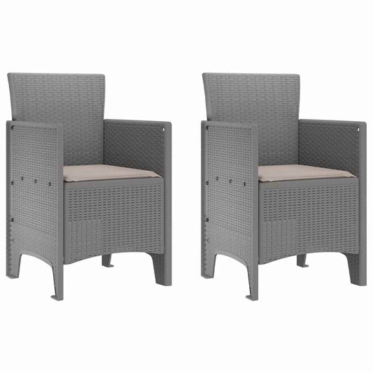 Garden Chair 2 pcs Light Grey Polypropylene