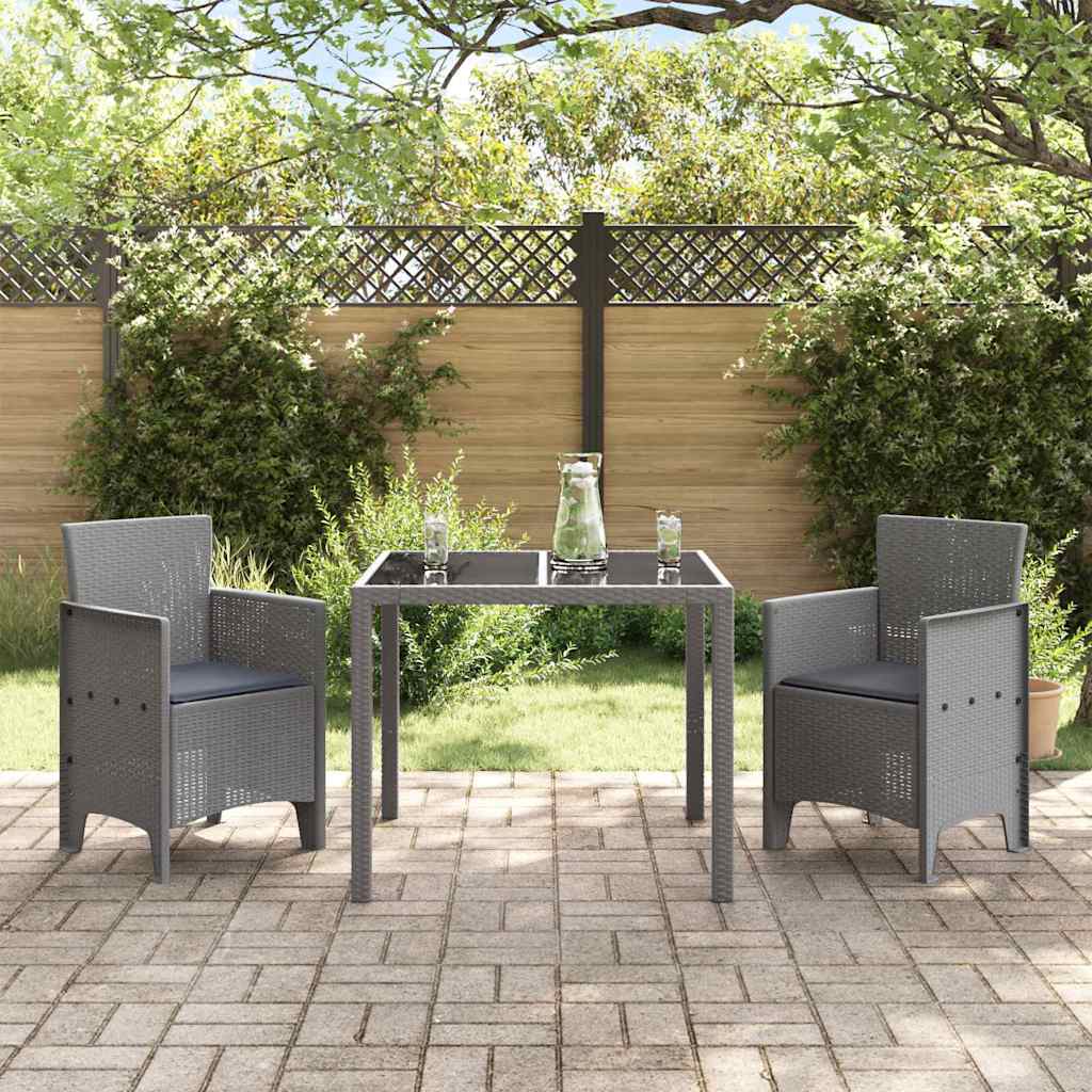 Garden Chair 2 pcs Light Grey Polypropylene