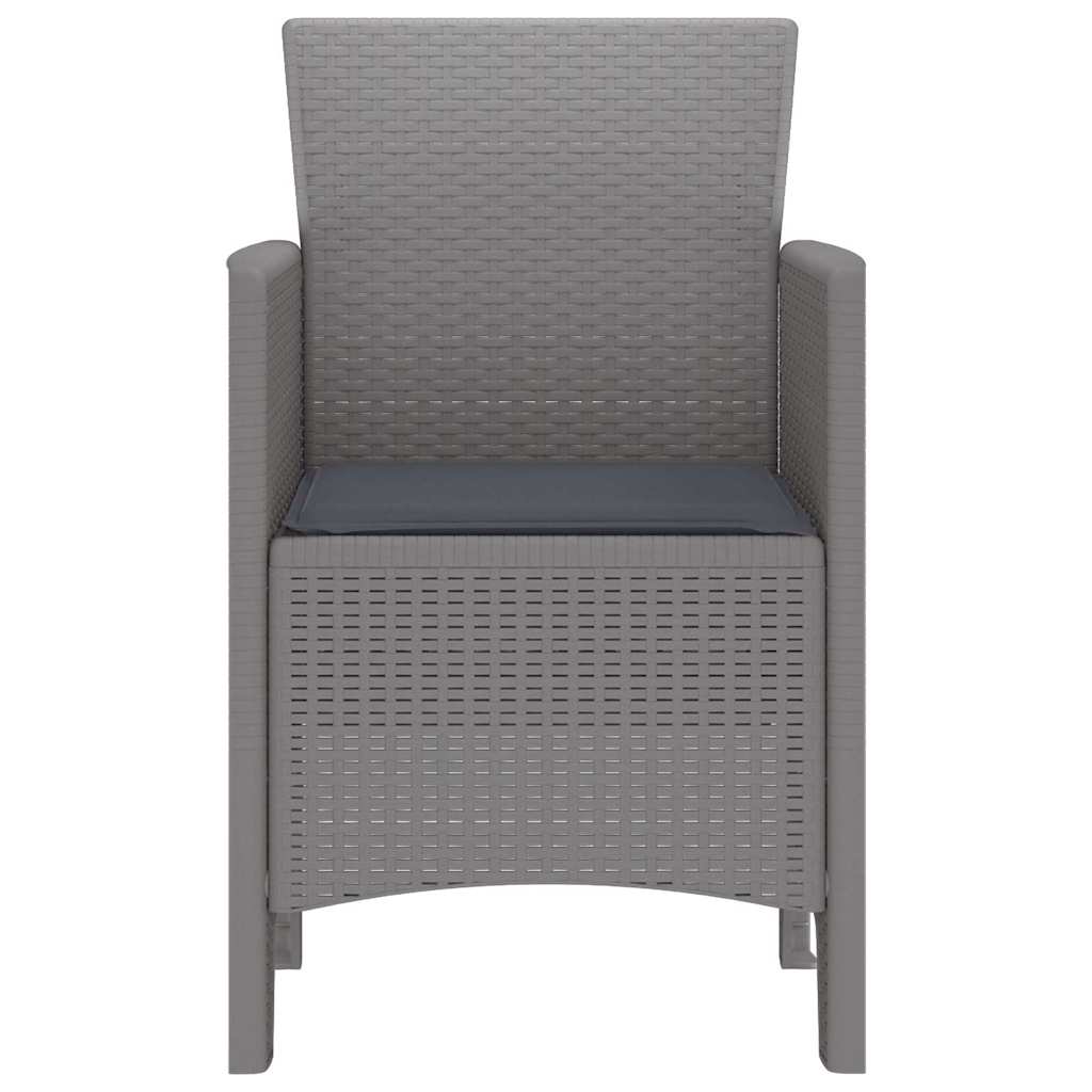 Garden Chair 2 pcs Light Grey Polypropylene