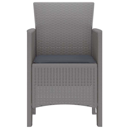 Garden Chair 2 pcs Light Grey Polypropylene