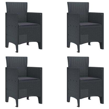 Garden Chair 4 pcs Anthracite 20.87 x 19.29 x 33.46 in
