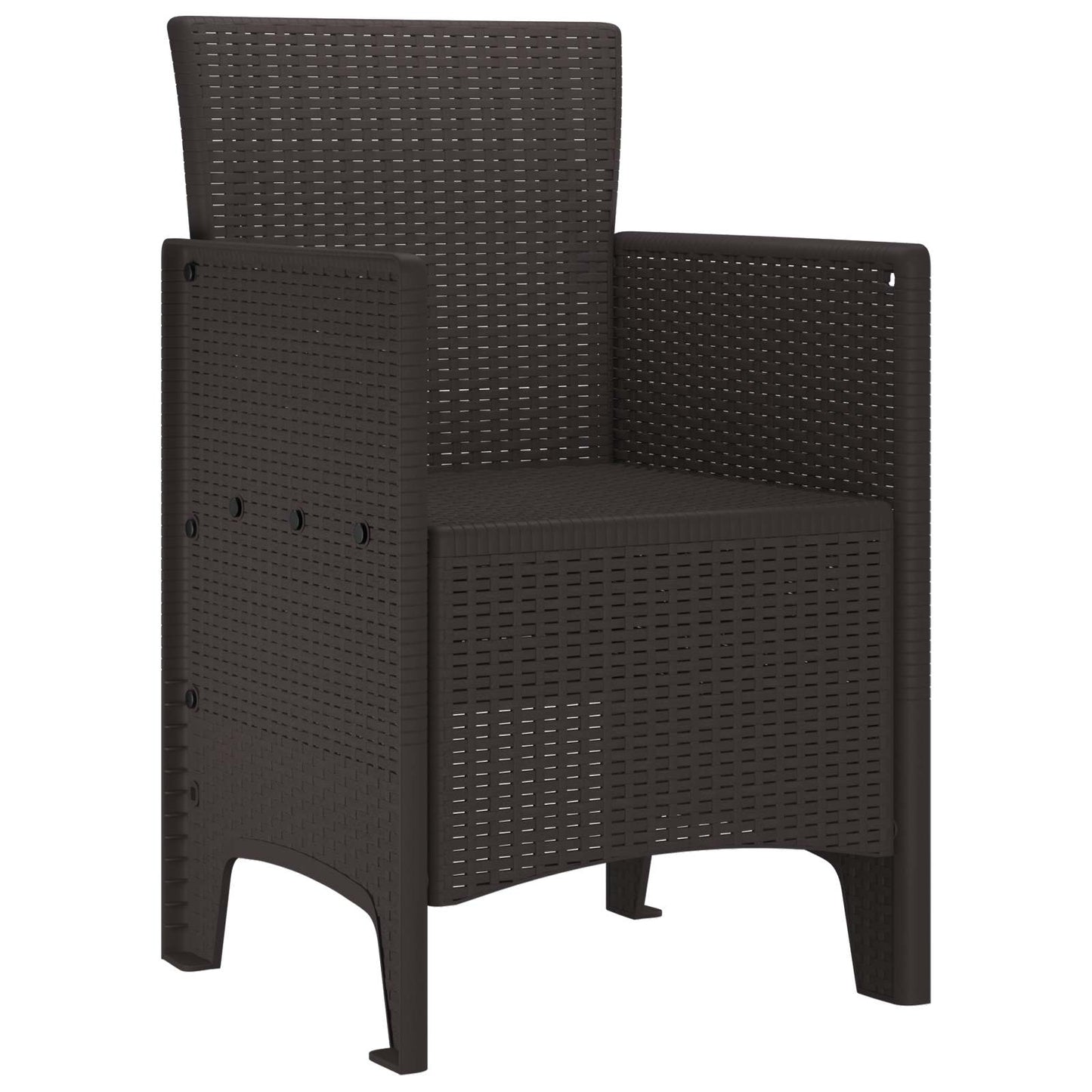 Garden Chair 4 pcs Brown 20.87 x 19.29 x 33.46 in Polypropylene