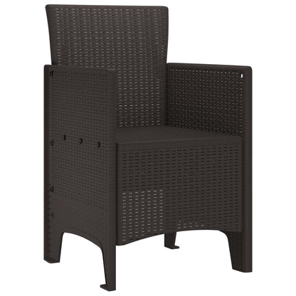 Garden Chair 4 pcs Brown 20.87 x 19.29 x 33.46 in Polypropylene
