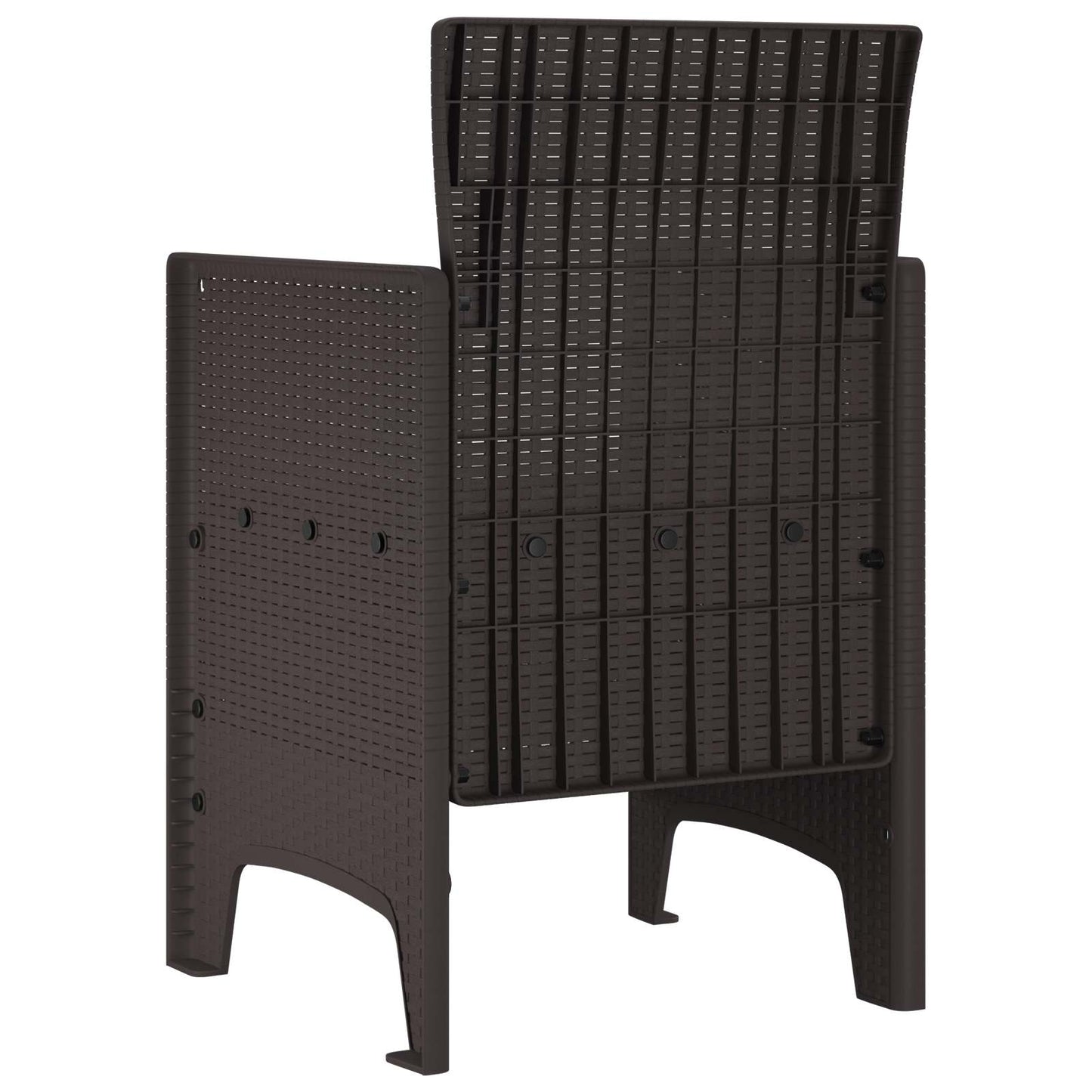 Garden Chair 4 pcs Brown 20.87 x 19.29 x 33.46 in Polypropylene