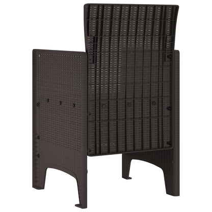Garden Chair 4 pcs Brown 20.87 x 19.29 x 33.46 in Polypropylene