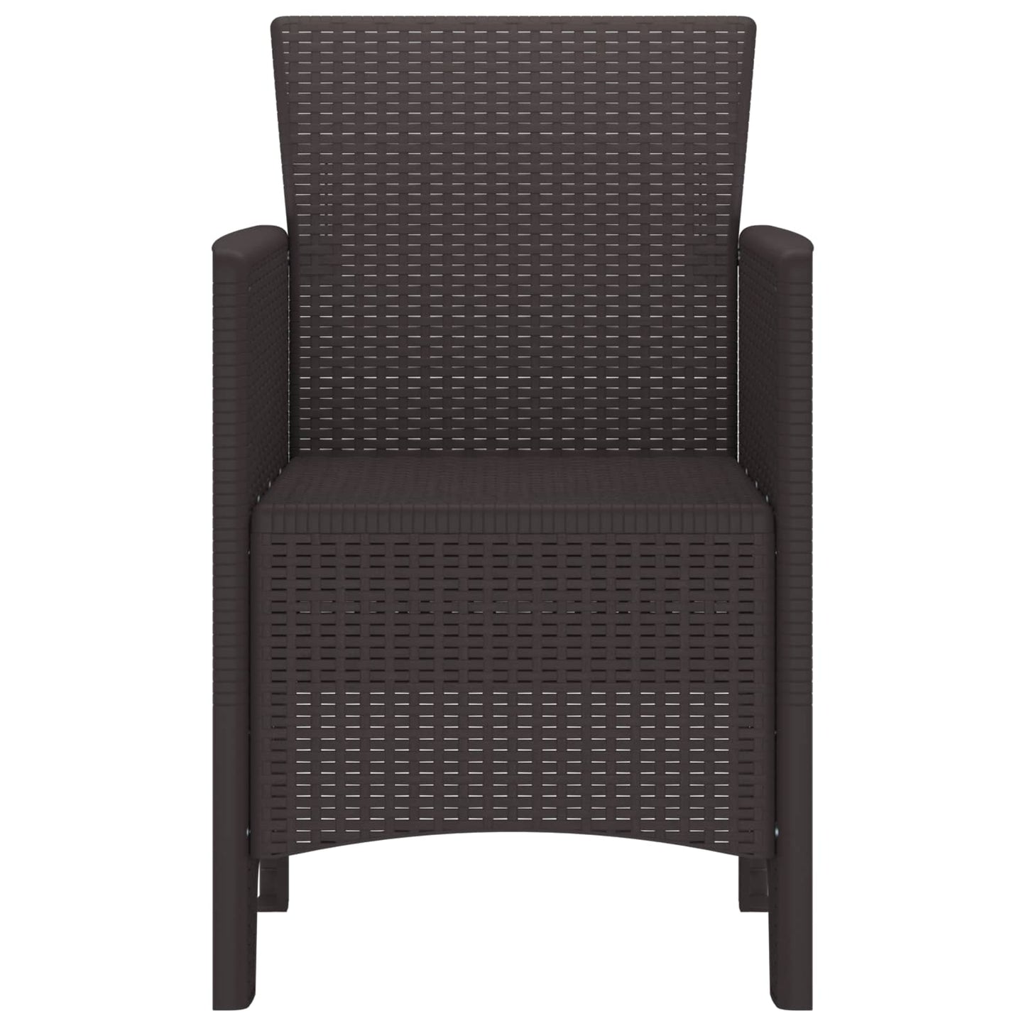Garden Chair 4 pcs Brown 20.87 x 19.29 x 33.46 in Polypropylene