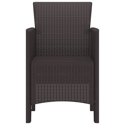 Garden Chair 4 pcs Brown 20.87 x 19.29 x 33.46 in Polypropylene