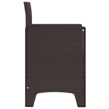 Garden Chair 4 pcs Brown 20.87 x 19.29 x 33.46 in Polypropylene